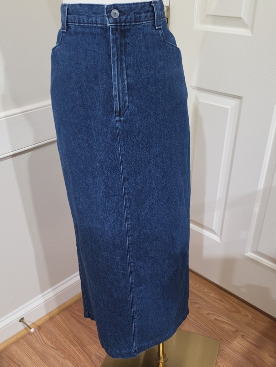 Lee Dresses & Skirts - Vintage 90s Lee Casuals Dark Wash Denim Maxi Skirt - Size 14